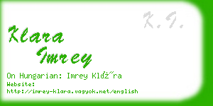 klara imrey business card